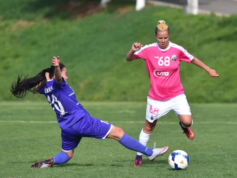 Women's Football Match Action