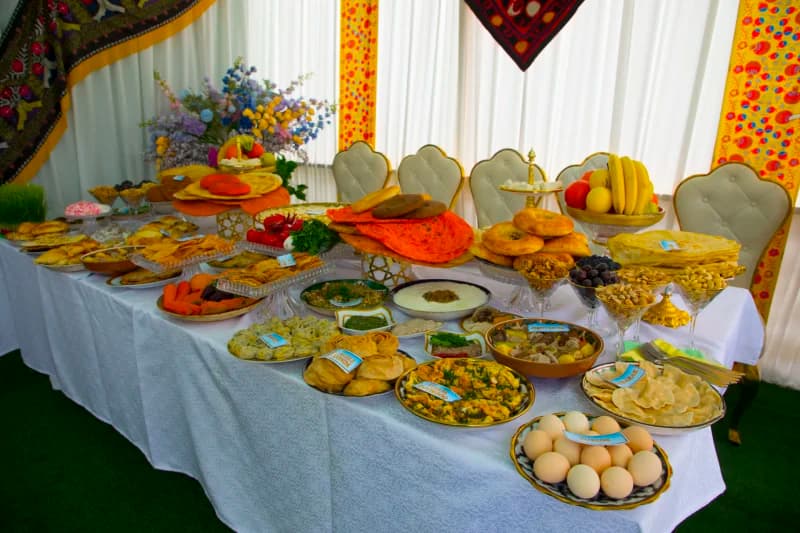 Traditional Uzbek Festive Table Spread