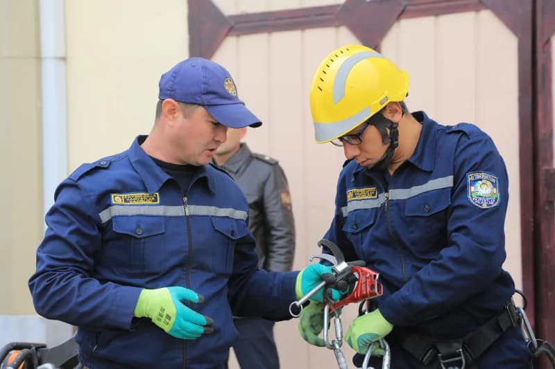 Uzbekistan Emergency Ministry Rescuers Inspect Equipment