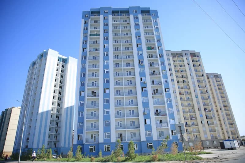 Modern multi-story residential apartment buildings