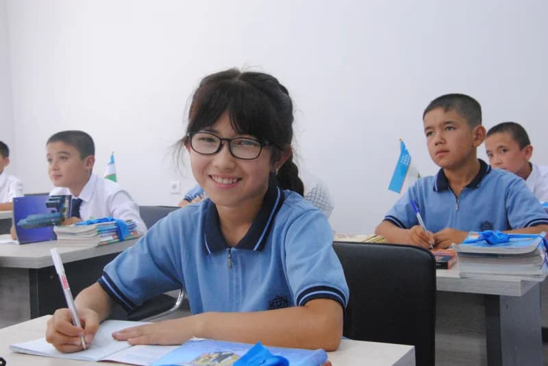 Students in an Uzbek Classroom