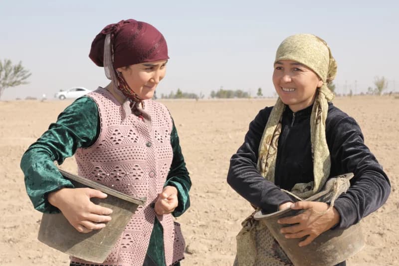 Women working in a rural field