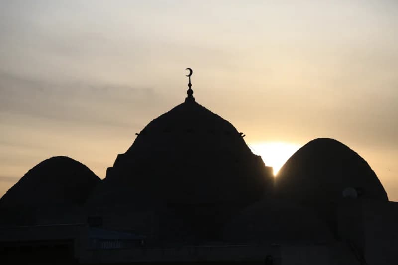 Mosque Domes at Sunset