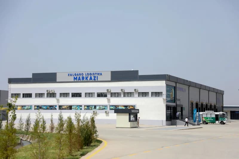 Modern logistics center building exterior