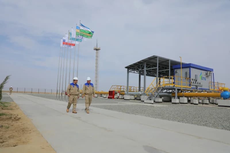 Engineers inspect industrial gas facility
