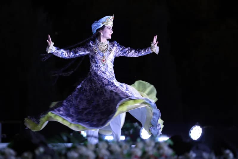 Dancer performs traditional folk dance