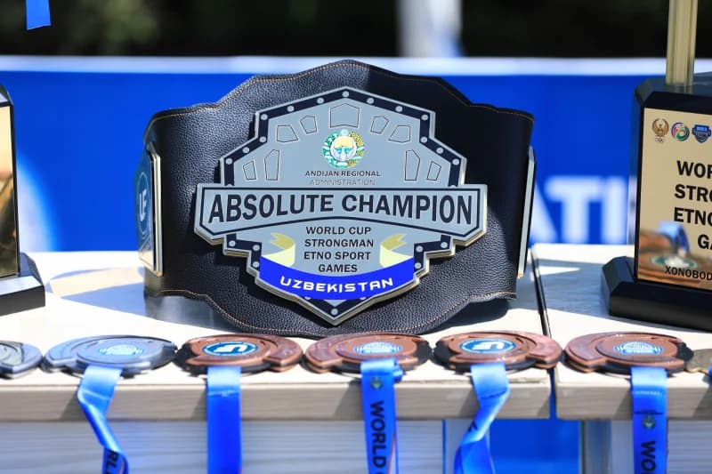 championship belt sits on display