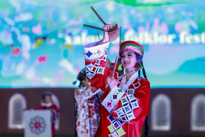 Performer dancing in traditional costume