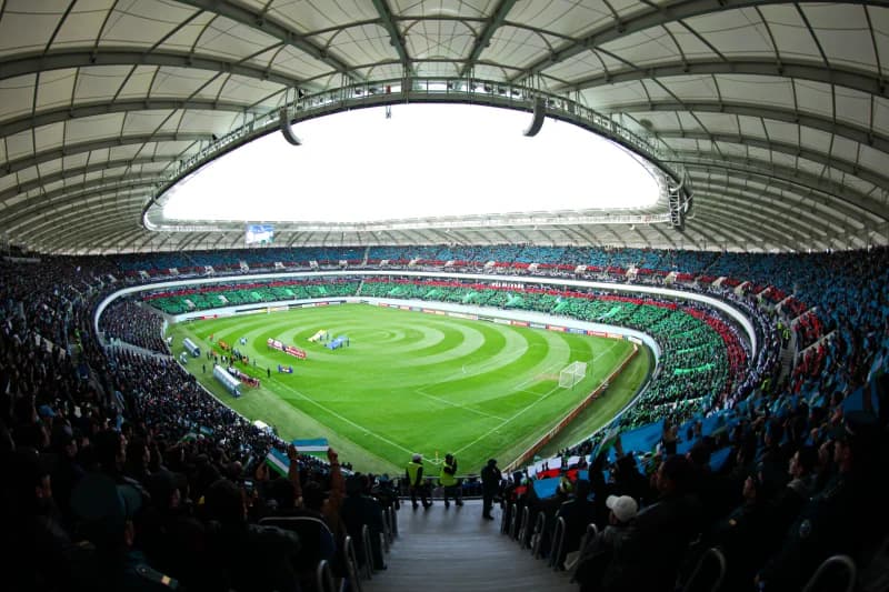 Crowd fills large modern stadium