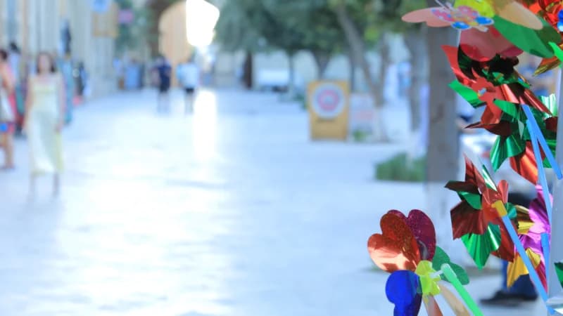 Rang-barang charxpalaklar shahar koʻchasini bezab turibdi