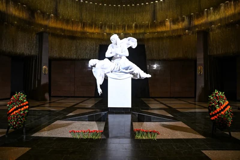 White marble sculpture honors memory