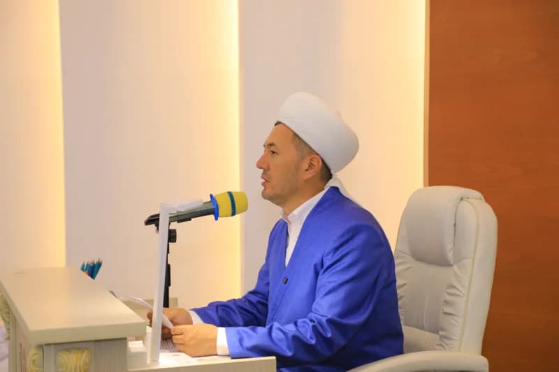 Religious leader speaks at podium