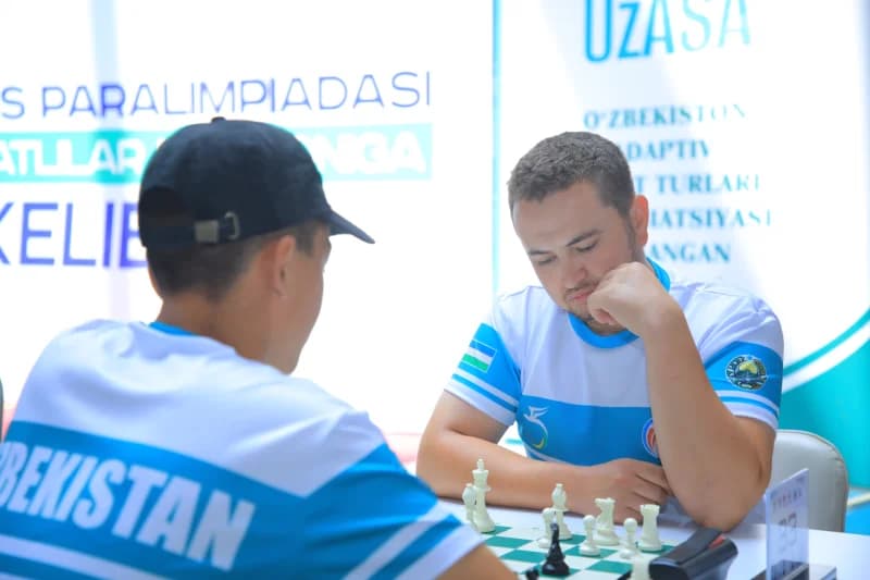 Two men playing competitive chess