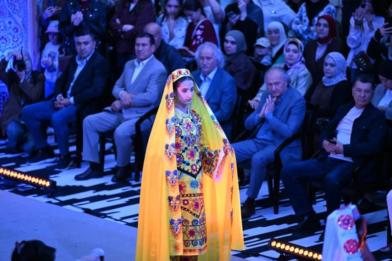 Молодая девушка носит традиционное платье
