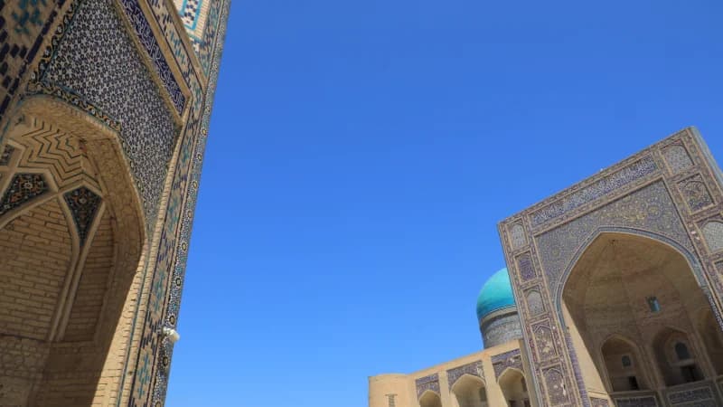 Sunlight illuminates ancient mosque architecture