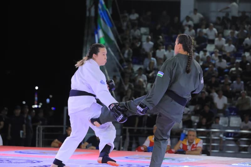 female athletes competing in match