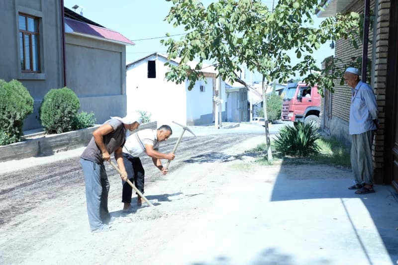 Mustaqillikning 35 yilligi arafasida mahallalarda bunyodkorlik ishlari avjida - fotosurat 9
