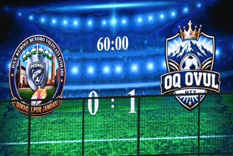 Scoreboard display at a football match