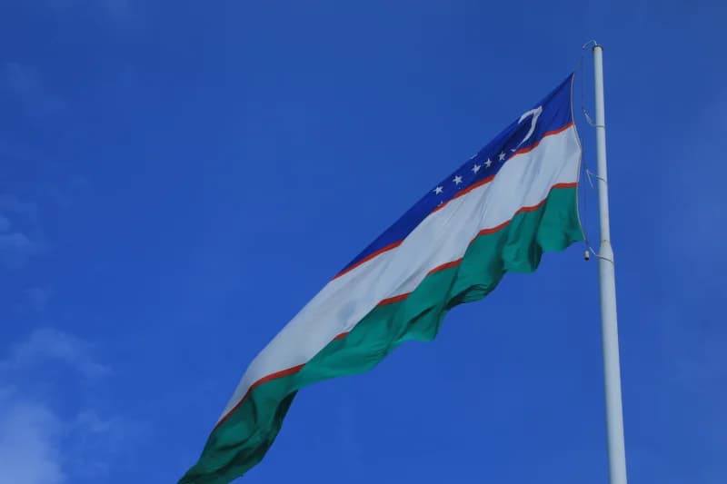 National flag waving against a clear blue sky