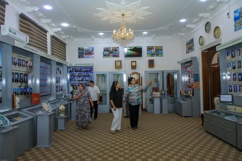 People visiting a museum exhibit