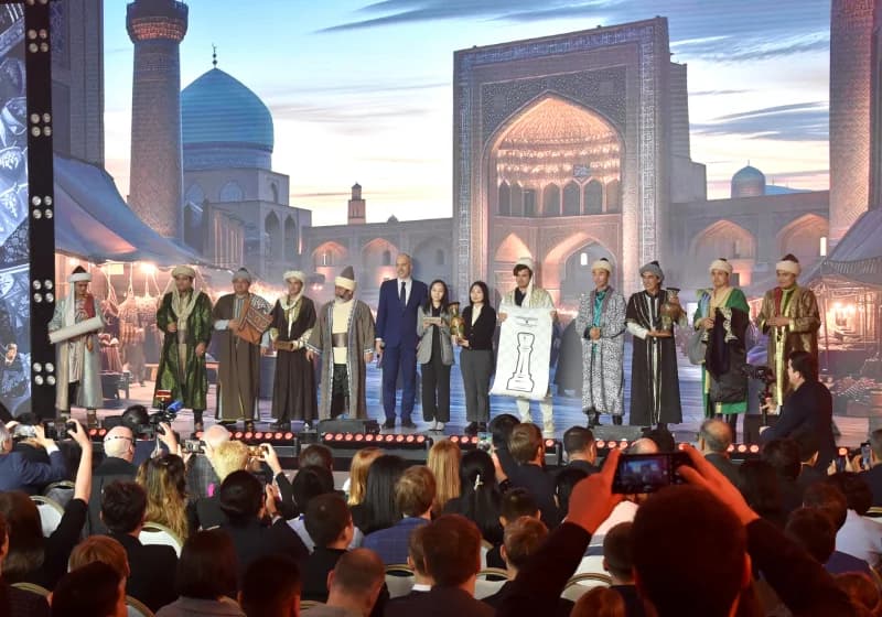People on stage during an event