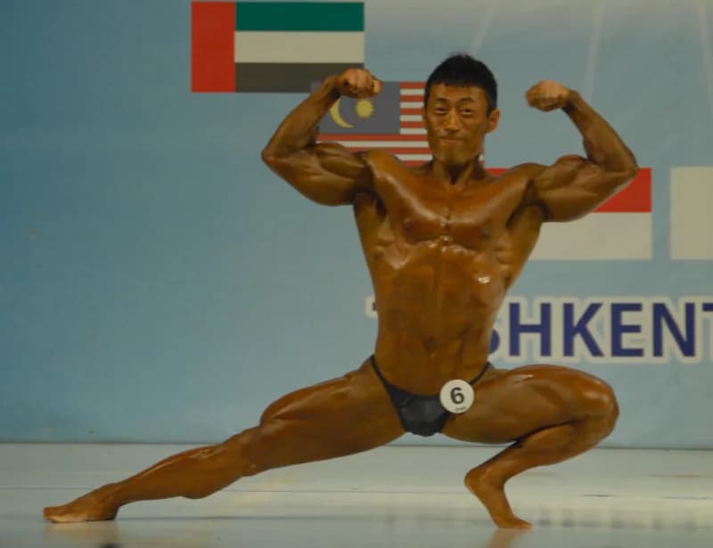 Athlete competing on stage