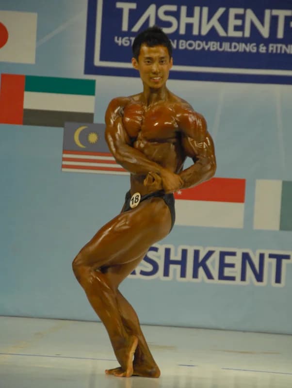 Athlete competing on stage