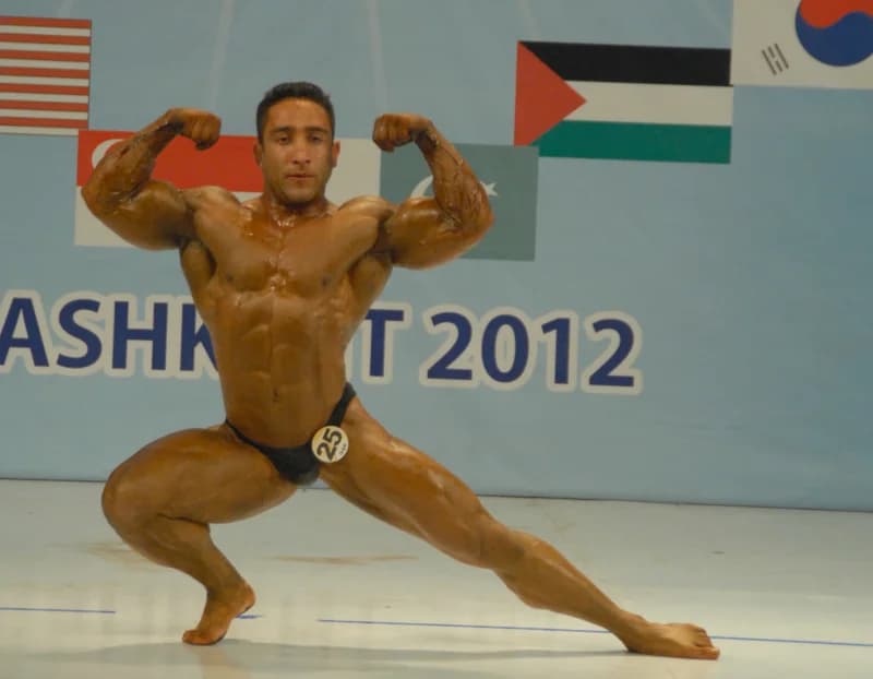 Athlete posing during a sports competition