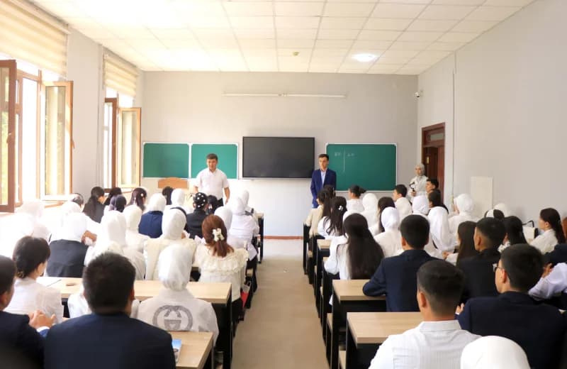 Students and teachers in a classroom