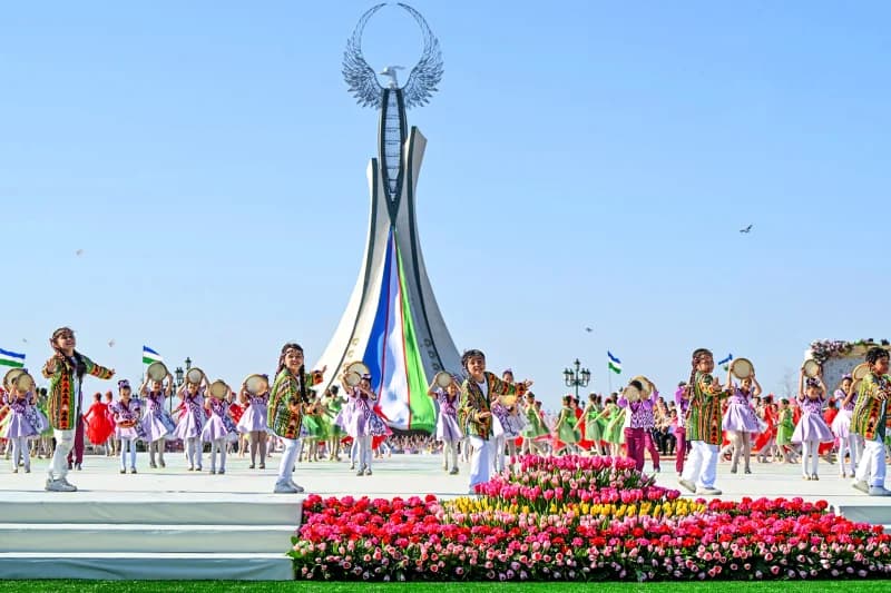 Children performing traditional dance outdoors