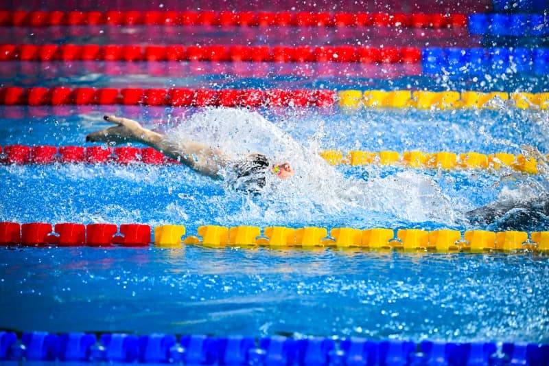 Swimmer in a pool competition
