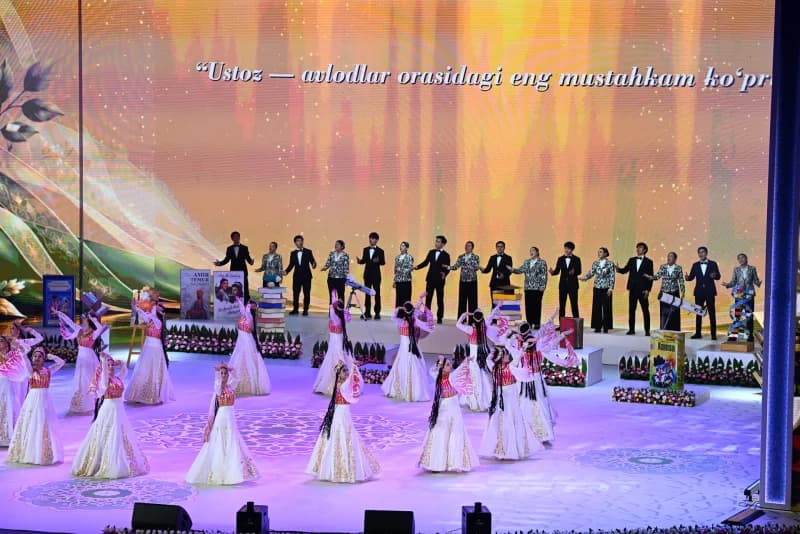 Performers on stage during an event