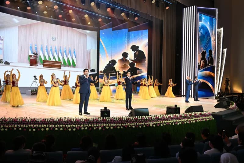Performers on stage during a concert event