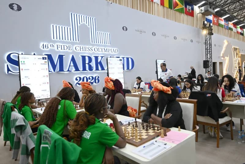 People playing chess at a competition