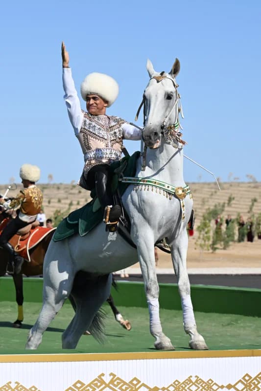 Person riding a horse on a field