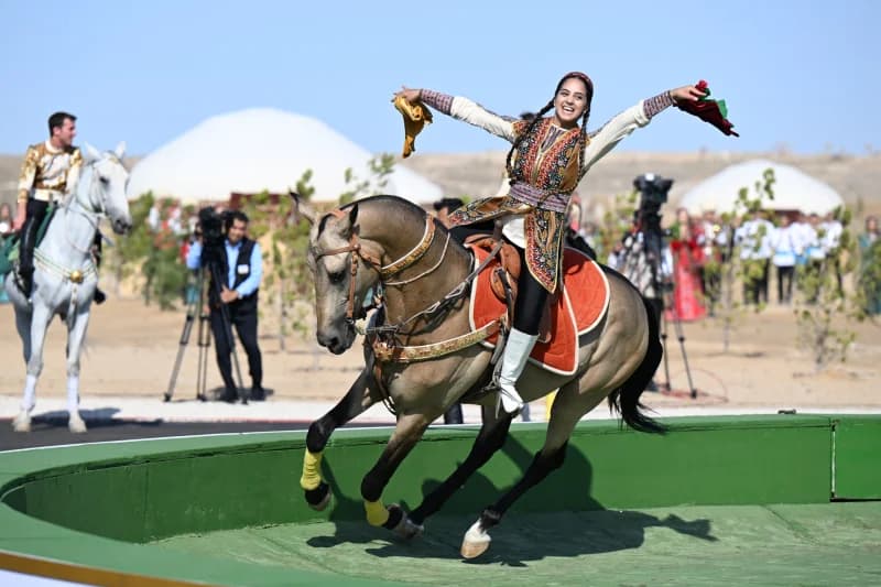 Person riding a horse outdoors