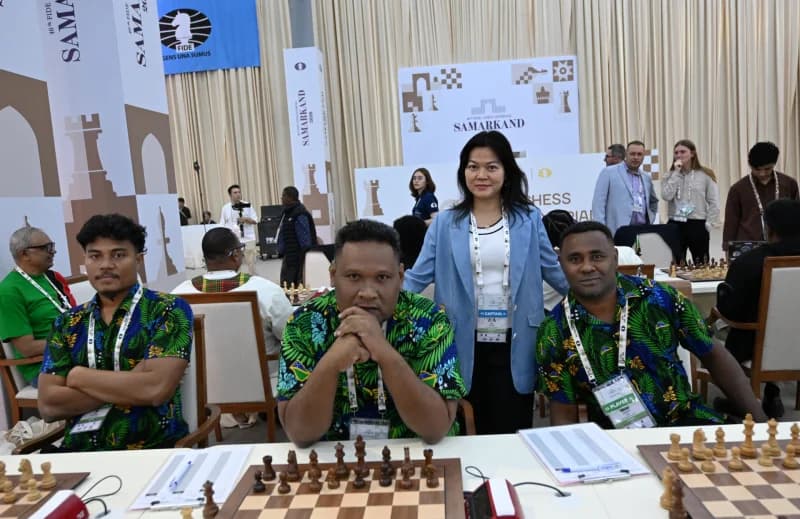 People gathered at a chess tournament