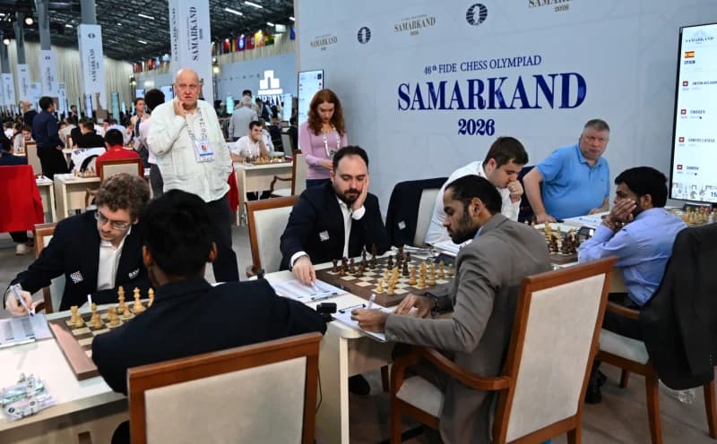 Players participate in a chess tournament