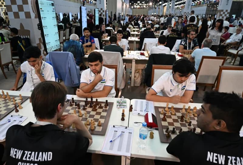 Players competing in a chess tournament