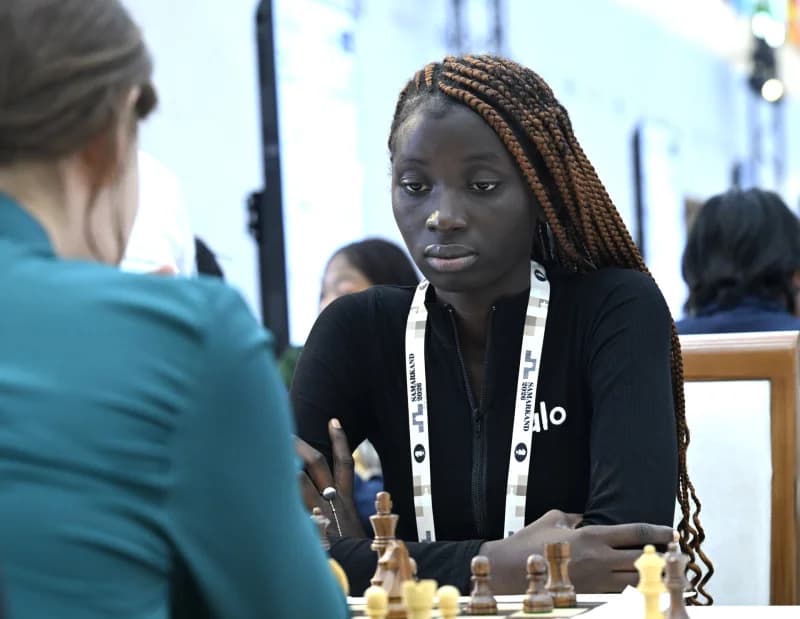 People participating in a chess competition