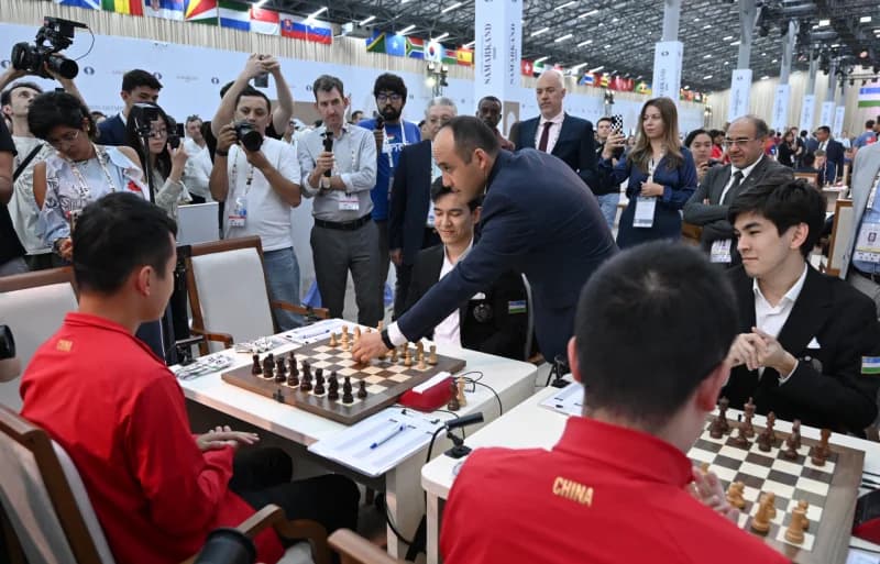 People playing chess in a competition