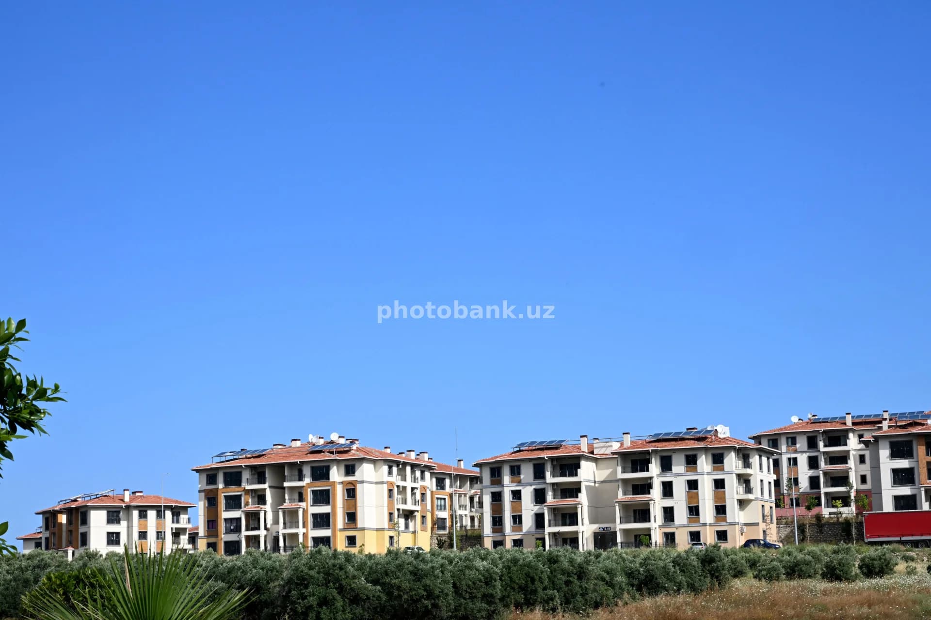 Modern Residential Complex With Solar Panels