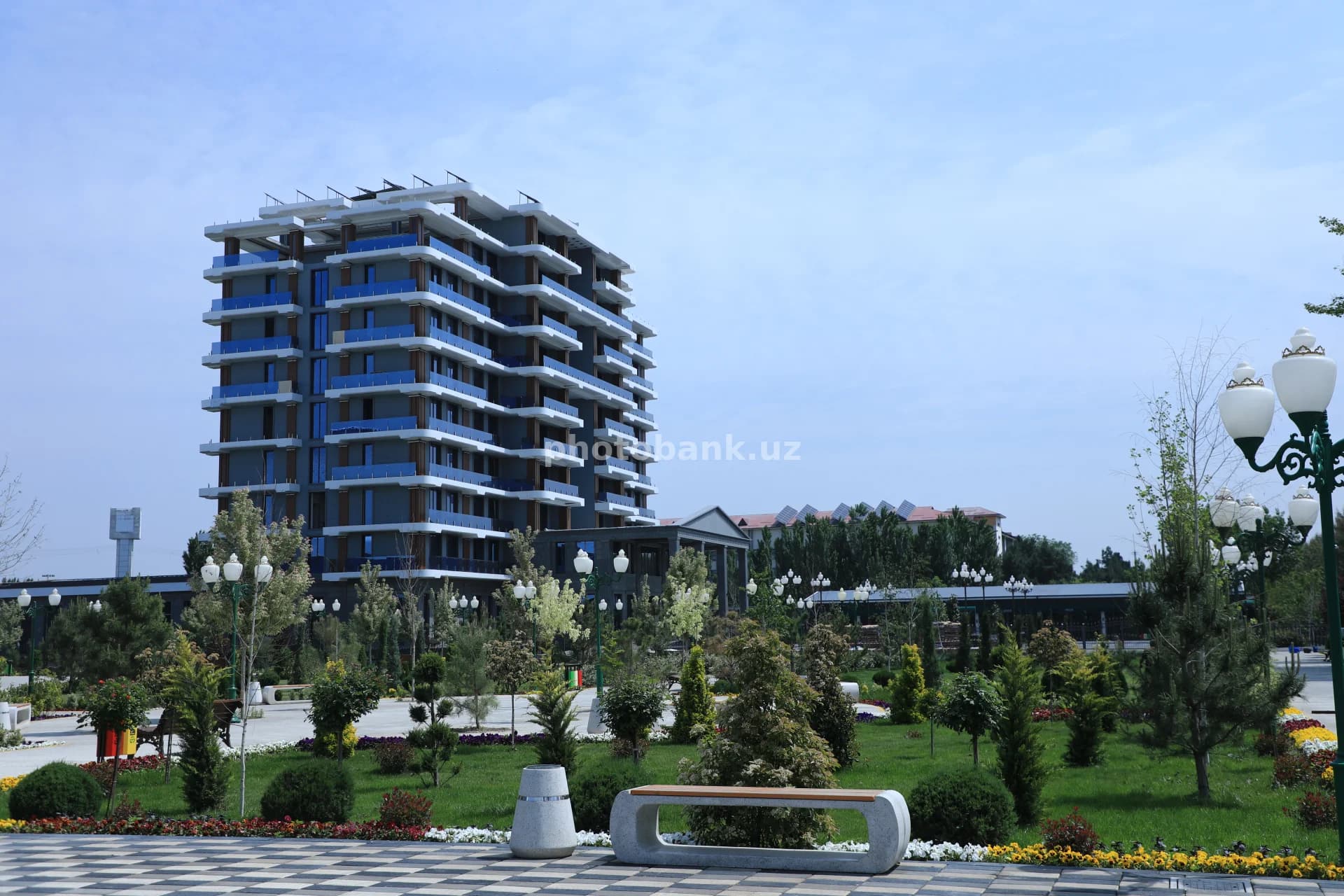Modern Residential Building in City Park
