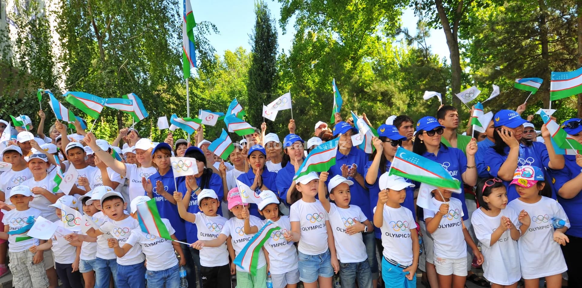 Ishtirokchilar O‘zbekistonda Olimpiya kunini nishonlamoqda