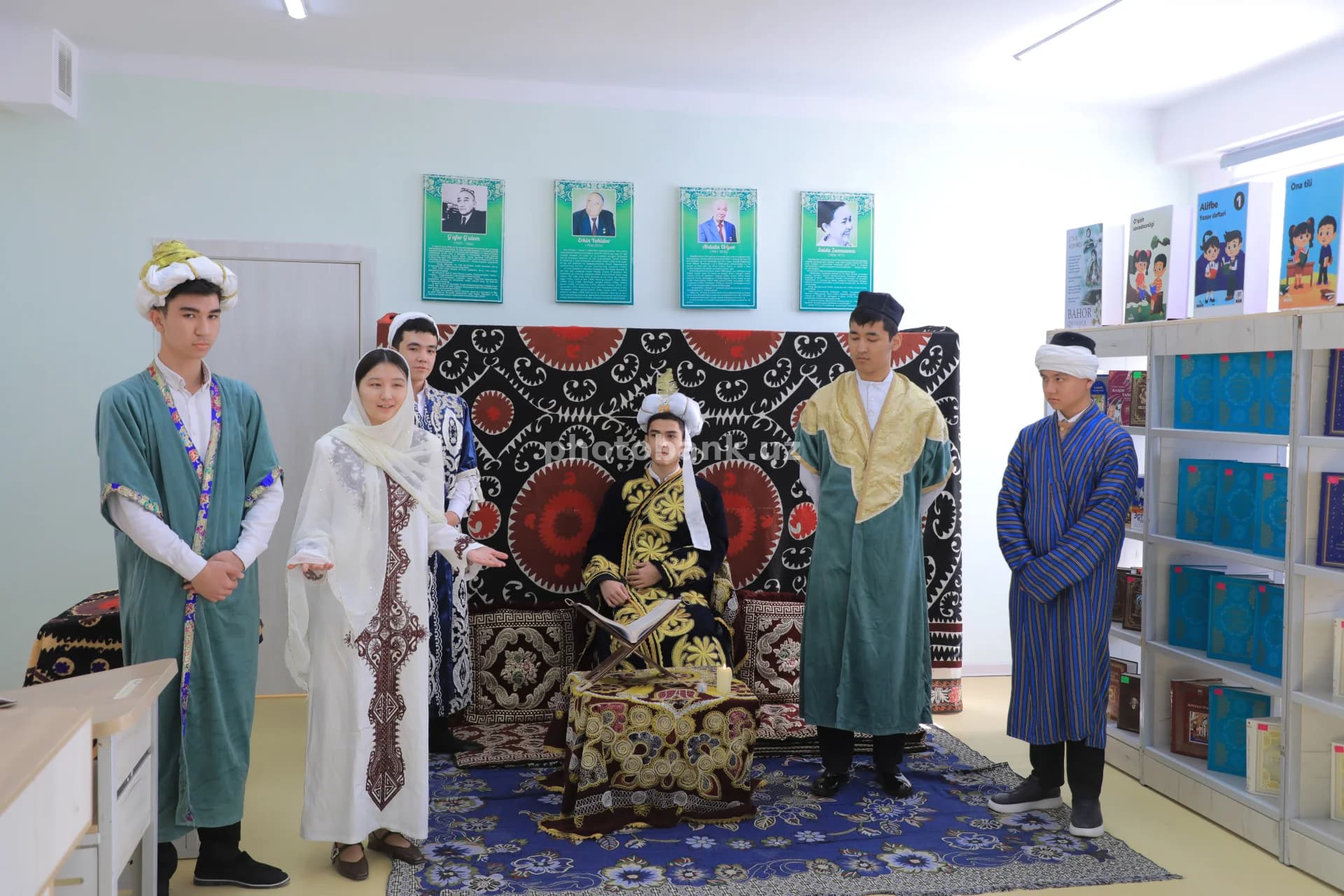 Students in Traditional Uzbek Attire