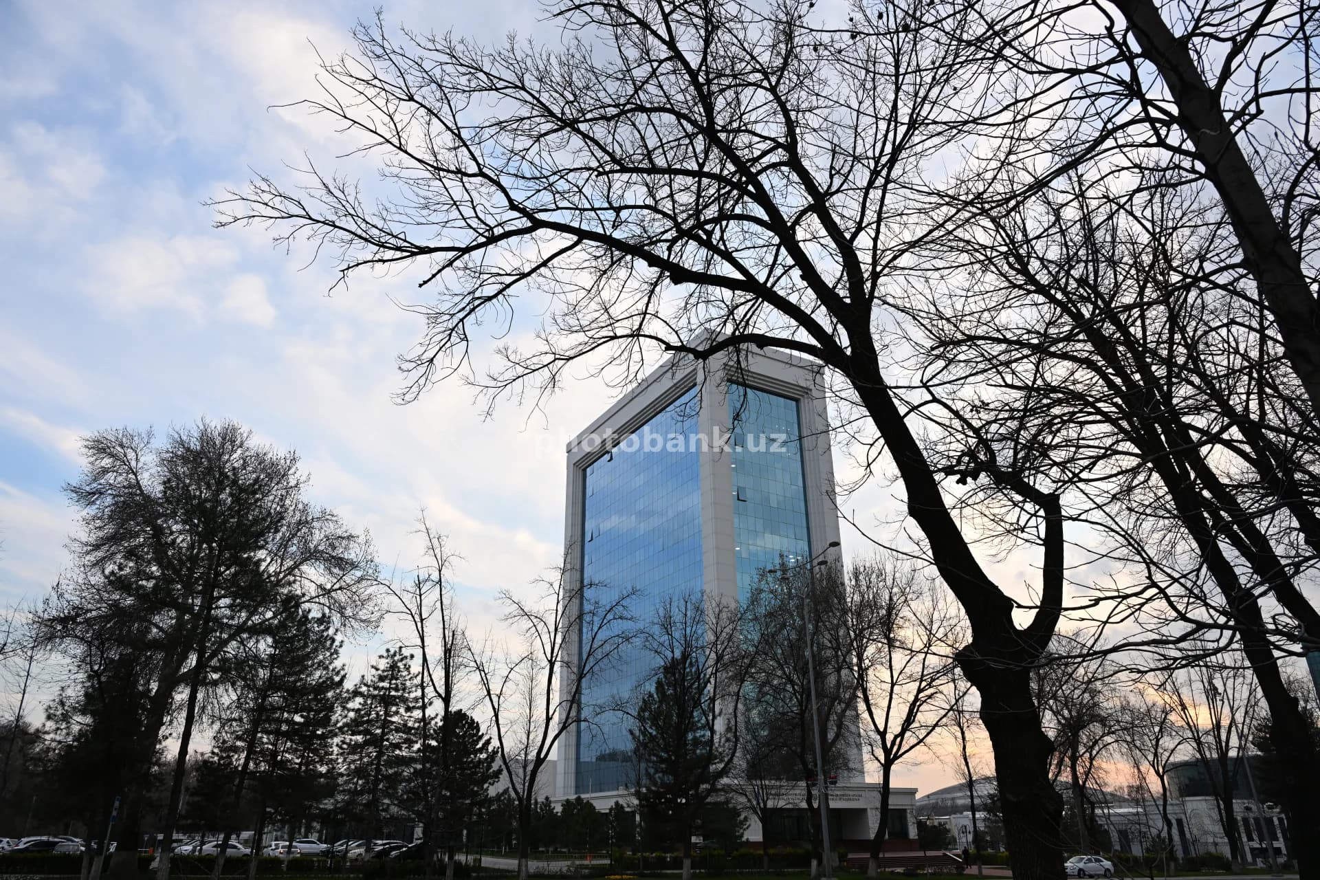 Modern glass office building in Tashkent