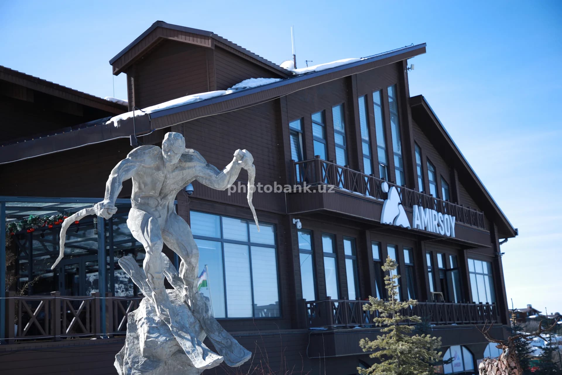 Skier Statue at Amirsoy Mountain Resort