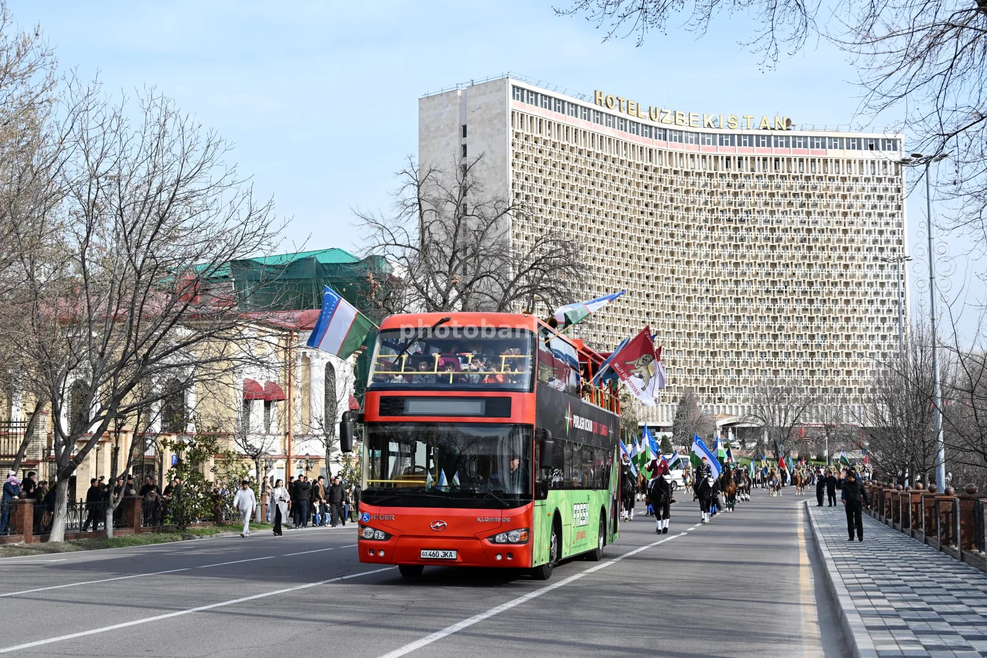 Festive Parade Near Hotel Uzbekistan