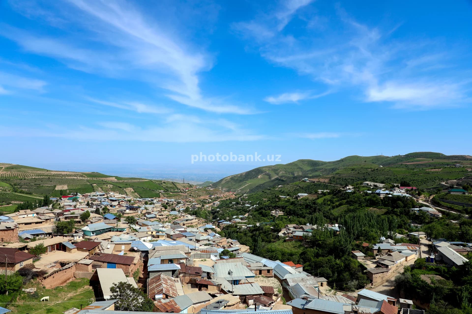 Mountain village landscape in Uzbekistan