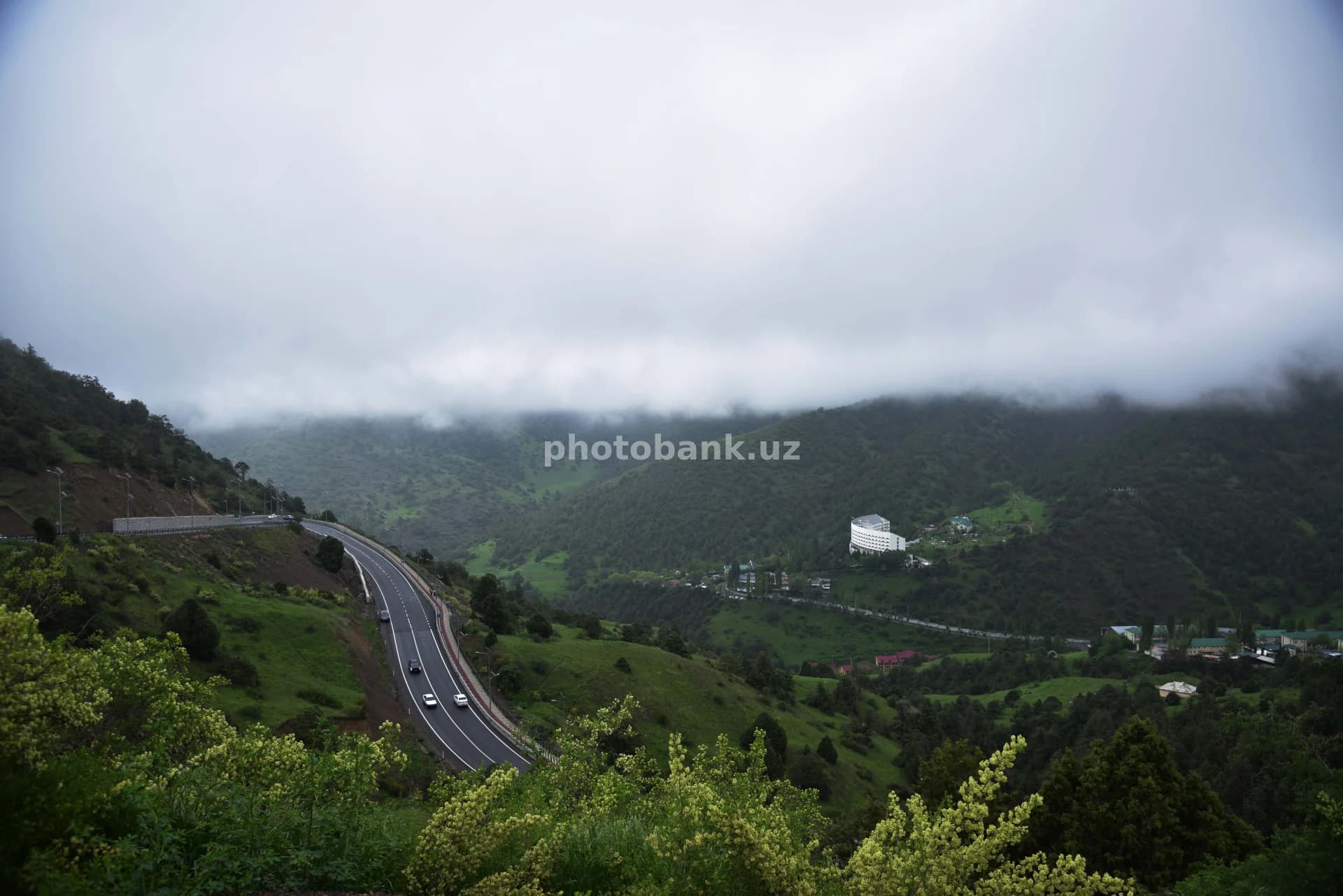 Winding Mountain Road in Uzbekistan